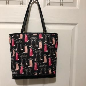 LULU GUINNESS BLACK SCOTTIE DOG TOTE BAG
